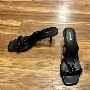 Express Elegant Black Heeled Sandals